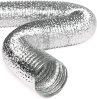 New HVAC Premium Uninsulated Aluminum Flexible Duct 5" Diameter | 12.5" Long Tube when Compressed