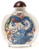 Duo of Adorable Vintage Reverse-Painted Glass Chinese Snuff Bottles: Kittens & Asiatic Dragons | Up to 5" Tall - 4