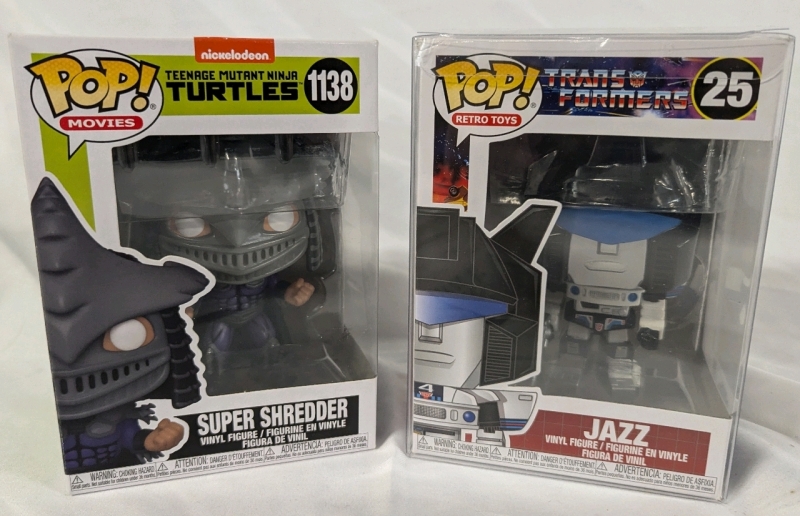 2 New Funko Pop! Vinyl Figures: #1138 Teenage Mutant Ninja Turtles Super Shredder & #25 Transformers Jazz