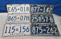 6 1967-1968 Metal License Plates |Each Plates Measure 6" x 12"