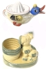 Vintage Made in Japan Porcelain | Lusterware Happy Duck Citrus Juicer & Puppy Pen Holder | - 2
