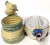 Vintage Made in Japan Porcelain | Lusterware Happy Duck Citrus Juicer & Puppy Pen Holder | - 3