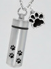 Pet Cremation Urn Necklace Stainless Steel Memorial Keepsake Cylinder Pendant for Ashes