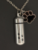 Pet Cremation Urn Necklace Stainless Steel Memorial Keepsake Cylinder Pendant for Ashes - 3
