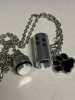 Pet Cremation Urn Necklace Stainless Steel Memorial Keepsake Cylinder Pendant for Ashes - 5