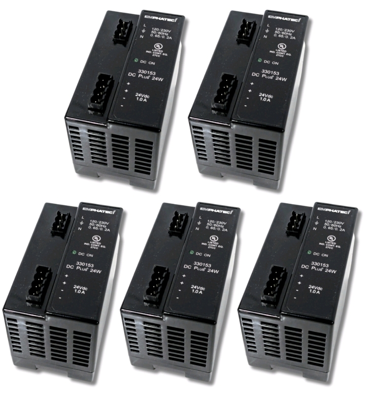 5 New EMPHATEC 330153 120V/230V - 24V Power Supplies | 2" x 3.5" x 2.75" ea