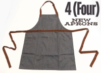 4 (Four) New FOURMY Unisex Grey Crew Convertible Aprons | Style 78044-320