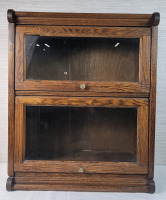 1pcs 2-Drawer Barrister Bookcase . Measures 24.5"W , 29 5/8"H & 13.5" D