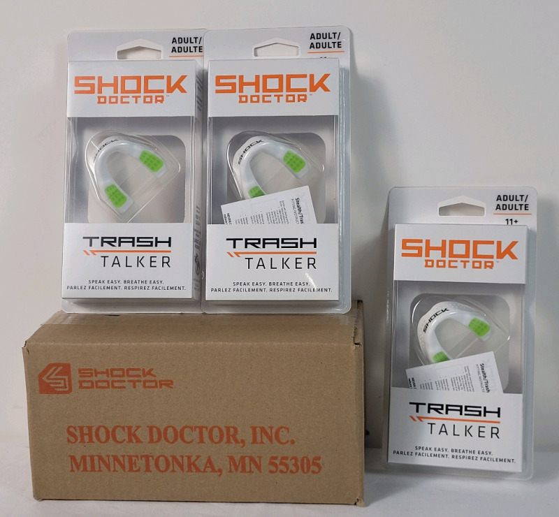 New - Six (6) Shock Doctor Trash Talker Mouth Guards , Strapless . Size Adult .