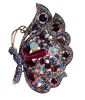 Elegant Butterfly Brooch Crystal Rhinestones 3.5 Inches