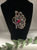 Elegant Butterfly Brooch Crystal Rhinestones 3.5 Inches - 4