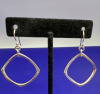 925 Sterling Diamond Shape Hoops - 3