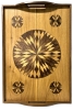 Gorgeous MCM Inlaid Mixed Wood Starburst Serving Tray | 16" x 22.25"