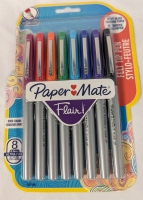 8 New Paper Mate Flair Felt Tip Pens. Sealed Package.