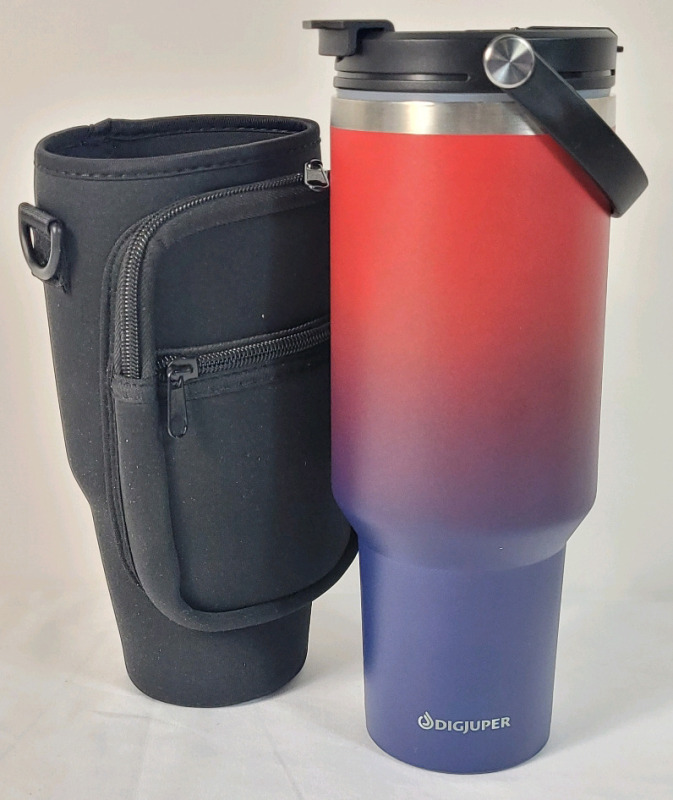 New - DIGJUPER 40oz Insulated Tumblers with Lid and Straw - Spout Lid, Stainless Steel Water Bottle .