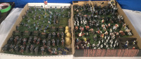 60+ Flats | Appears To Be Lead / Plastic Horsemen Pulling Wagon, Military Infantry & More Tallest Troop Measures ( 2" Tall )