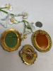 3 Cameo Brooches Gold Tone Etched & Filigree - 2