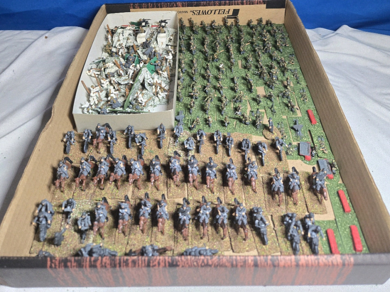 100+ Flats | Appears To Be Plastic German Military Infantry, Horsemen, Motorcycles, Machine Gunners & More! Tallest Troop Measures ( 1.5" Tall )