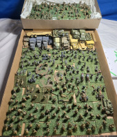 75+ Flats & 20+ Military Vehicles | Appears To Be Plastic / Lead German & British Infantry + Armored Vehicles, Also Includes Some Artillery | Tallest Troop Measures ( 1&frac14;" Tall )