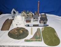 14 Pcs | Assorted Buildings For Scene Decoration | Includes Bunker, Bridge, Broken House, Lily Bank Infants School & More! | Largest Building Measures 7&frac14;" 4&frac12;" x 5"