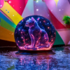 Starry Night Cat Crystal Ball Acrylic Desk Ornament - 2