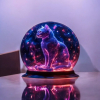 Starry Night Cat Crystal Ball Acrylic Desk Ornament - 3