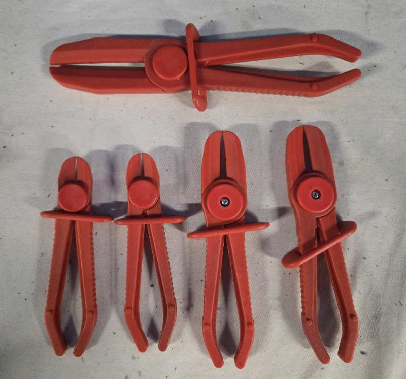 5 New Plastic Hose Pinch clamps | From 6" - 10" Long