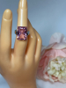 David Segal Sterling Ring EDCO Pink Faceted Rectangular Large Stone Ring Silpada Sterling Band Ring - 3