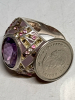 David Segal Sterling Ring EDCO Pink Faceted Rectangular Large Stone Ring Silpada Sterling Band Ring - 8