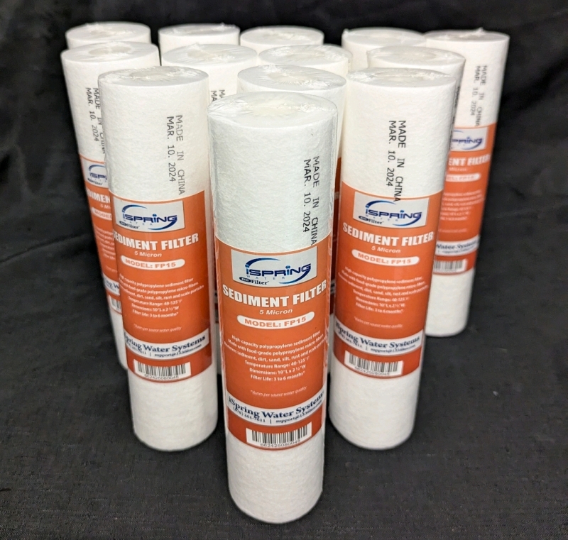 13 iSpring Sediment Filters. Model: FP15. 5 Micron Filters. 10" Tall..