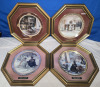 4 Framed Trisha Romance Collector Plates Includes; Star Of Wonder, Winter Fantasy, Evening Skaters, & The Christmas Story