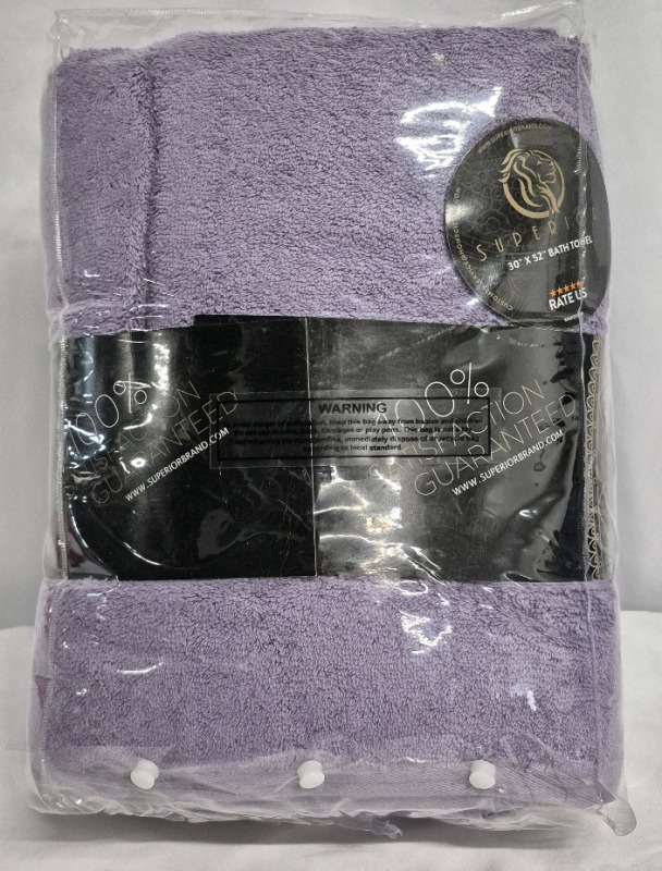 New Superior Brand Egyptian Cotton 6 Piece Towel Set - Purple