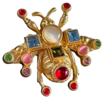 Luxury Bumblebee Brooch Colored Rhinestones & Cabs