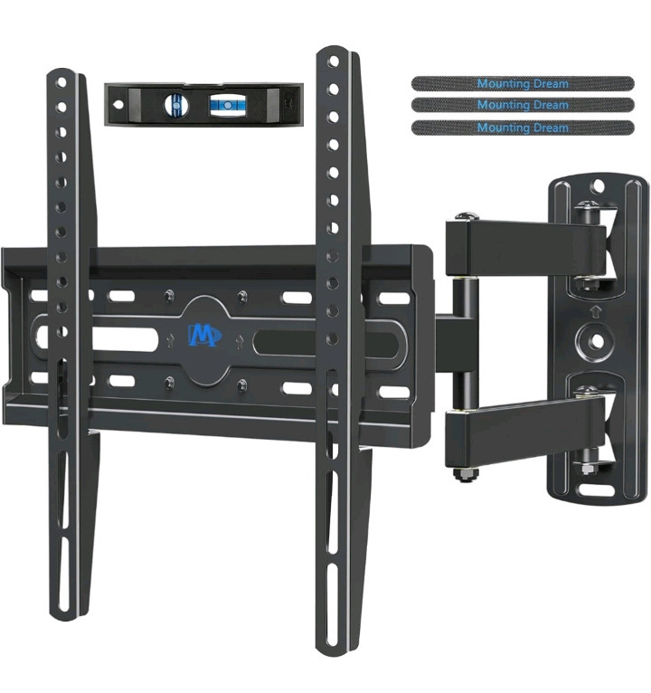 New | Mounting Dream Full Motion TV Wall Mount Corner Bracket with Center Design for Most 26-55 Inch LED, LCD, OLED Flat Screen TV W/ Swivel Articulating Arm | up to VESA 400x400mm & 60LBS Max MD2377 Retails For $50+ *