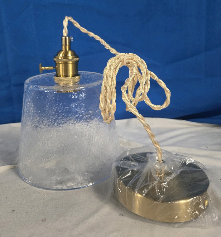 New | Sedelan Glass Pendant Hardwired Lighting Fixture | Box Measures 27&frac12;cm x 24cm x 20&frac12;" * Retails For $50+ *