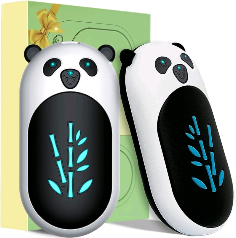 2 New Panda-Shaped Rechargeable Hand Warmers | USB-C, 3000mAh each, Working Time 8.5-20 hours, 3 Heating Levels | 2" x 3.5" ea