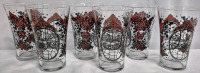 6 Collectible Coca Cola Glasses 5.5" Tall