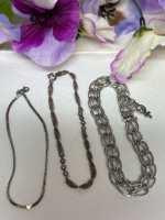 Three Sterling Silver Bracelets Stamped
