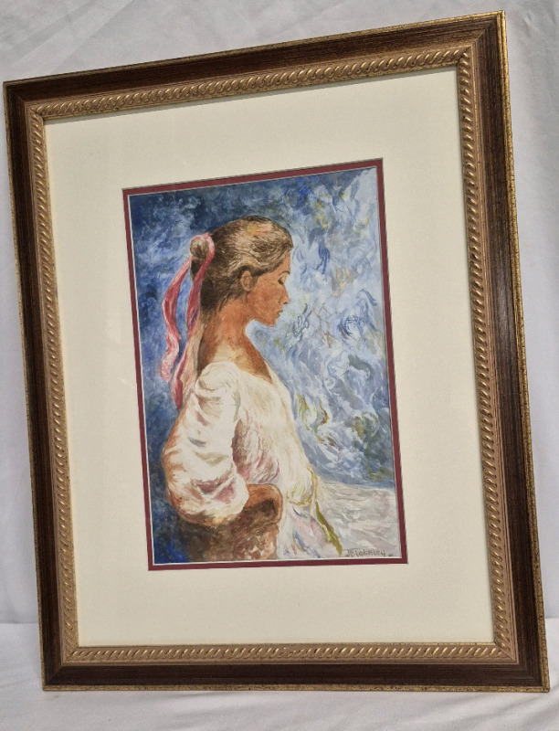Vintage Framed Watercolour Signed J. Blakeley 17.25" by 21.5"