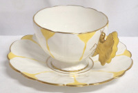 Stunning Aynsley Teacup and Saucer with Butterfly Handle