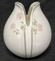 ROYAL Doulton Impressions Tulip Vase Twilight Rose Pattern 7" Tall