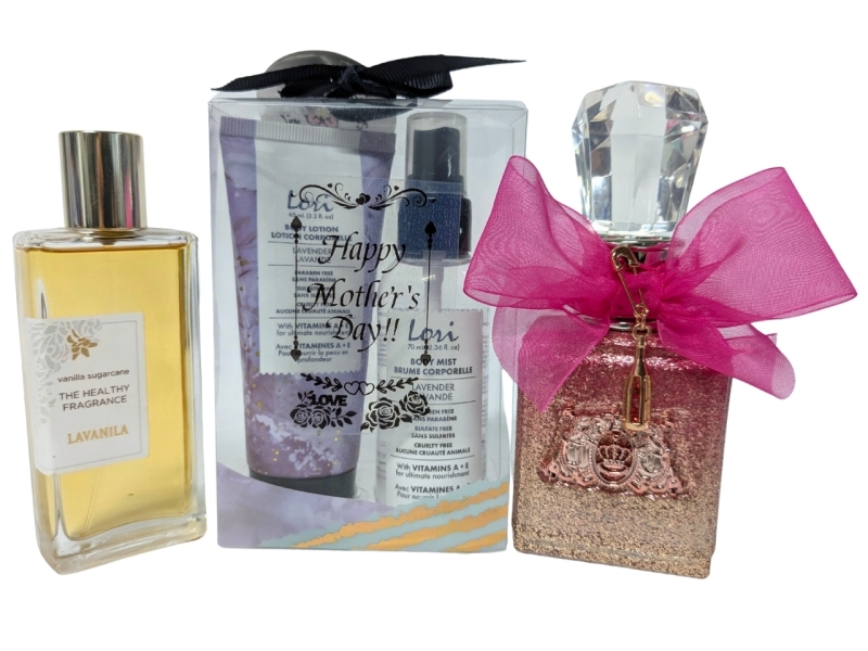 New + Not Perfume & Body Products | LAVANILA Vanilla Sugar Cane (50ml*), Lori 2pcs Lavender Body Mist (70ml) / Lotion (65ml), Viva La Juicy Rose Eau de Parfum (50ml*)
