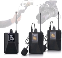New D Debra Audio CM Series UHF Wireless Lavalier Microphone with 30 Selectable Channels for DSLR Camera Smart Phone Interview Live Recording (CM-02 Dual Mics) | Retails for Over $50!