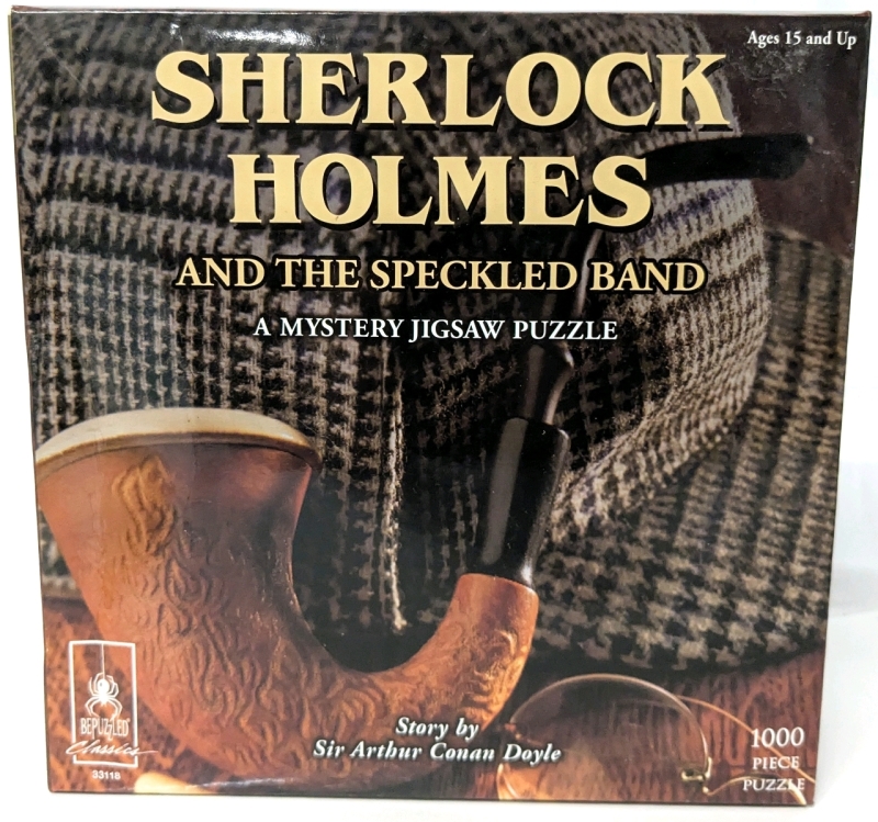 New SHERLOCK HOLMES and the SPECKLED BAND : A 1000-Piece Mystery Jigsaw Puzzle Written by Sir Arthur Conan Doyle | Finished Size 23" x 29"