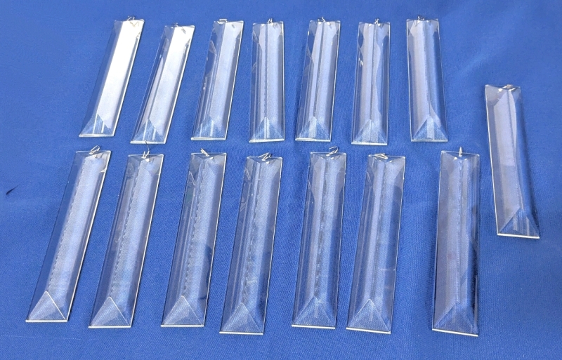 15 Glass Chandelier Pendalogues / Prisms | 1.1" x 5.8" Long ea
