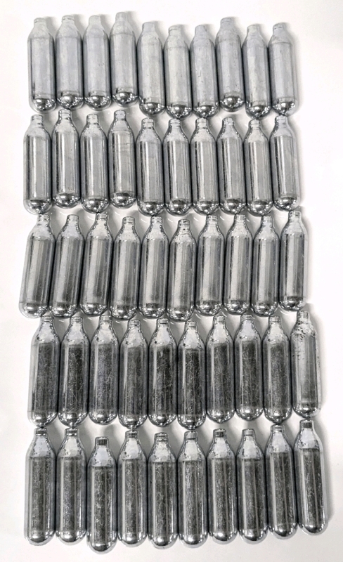 50 New Sealed Whipped Cream Chargers | 2.5" Long, Approx 8g ea