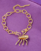 Spider Pendant Choker Necklace with Sparkling Rhinestones