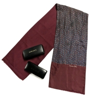 Gorgeous CHRISTIAN DIOR 100% Silk Scarf w 100% Wool Back & Ralph Lauren + Versace (Empty) Hard Cases for Glasses