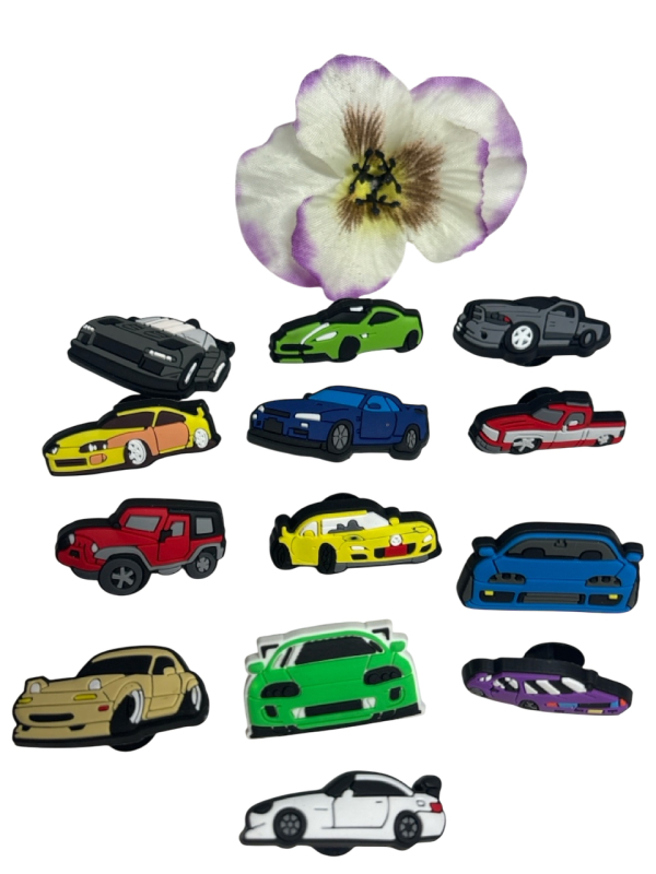 13 Piece Durable Car Series Shoe Charms Set for Clogs & Sandals