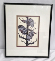 Framed Silkscreen Print "The Gathering Place" by Mark Henderson, B.C. Canada 10.5 by 12.5"